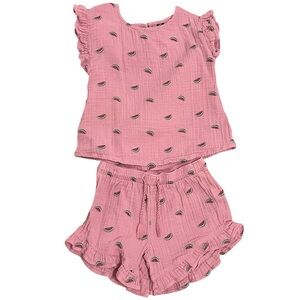 🩵2/$20 — Old navy watermelon gauze shirt and shorts set 5T